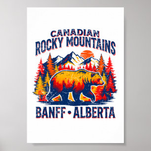 Canadian Rocky Mountains Banff Alberta Wildlife Poster