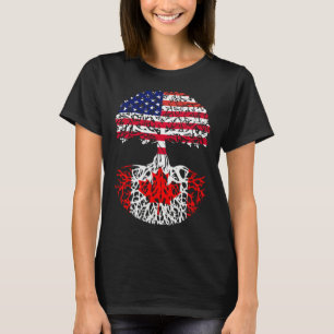 Canadian Roots American Grown Canada Flag T-Shirt