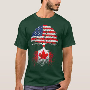 Canadian Roots American Grown Canada Flag Tshirt