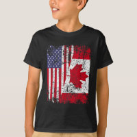 CANADIAN ROOTS Half American Flag CANADA