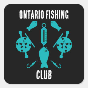 Canadian Salmon Fishing Square Sticker