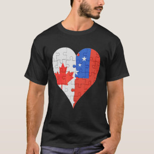 Canadian Samoan Flag Heart T-Shirt