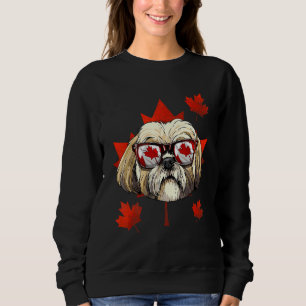 Canadian Shih Tzu Maple Tree Leaf Canada Flag Pet Sweatshirt