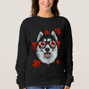 Canadian Siberian Husky Dog Maple Leaf Patriotic C Sweatshirt