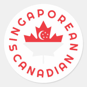Canadian Singaporean Roots Classic Round Sticker