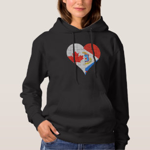 Canadian Sint Maartener Flag Heart Hoodie