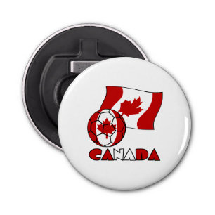 Canadian Soccer Ball and Flag Bottle Opener