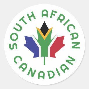 Canadian South African Classic Round Sticker