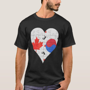 Canadian South Korean Flag Heart T-Shirt