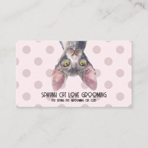 Canadian Sphynx Cat Pink Dots Business Card