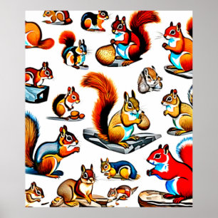 Canadian Squirrels and Chipmunks Design Poster