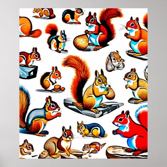 Canadian Squirrels and Chipmunks Design Poster (Front)