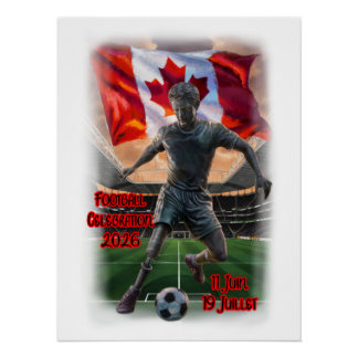 Canadian Statue Celebrates Football on a Poster