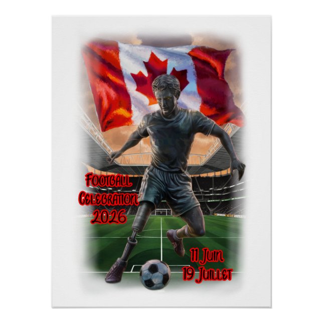 Canadian Statue Celebrates Football on a Poster (Front)