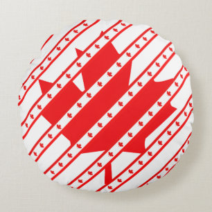 Canadian stripes flag round cushion