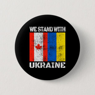 Canadian Support Ukrainian Canada We Stand With Uk 6 Cm Round Badge