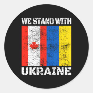 Canadian Support Ukrainian Canada We Stand With Uk Classic Round Sticker
