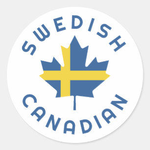 Canadian Swedish Roots Classic Round Sticker
