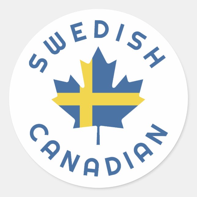 Canadian Swedish Roots Classic Round Sticker (Front)