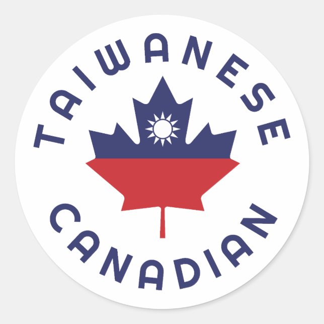 Canadian Taiwanese  Roots Classic Round Sticker (Front)