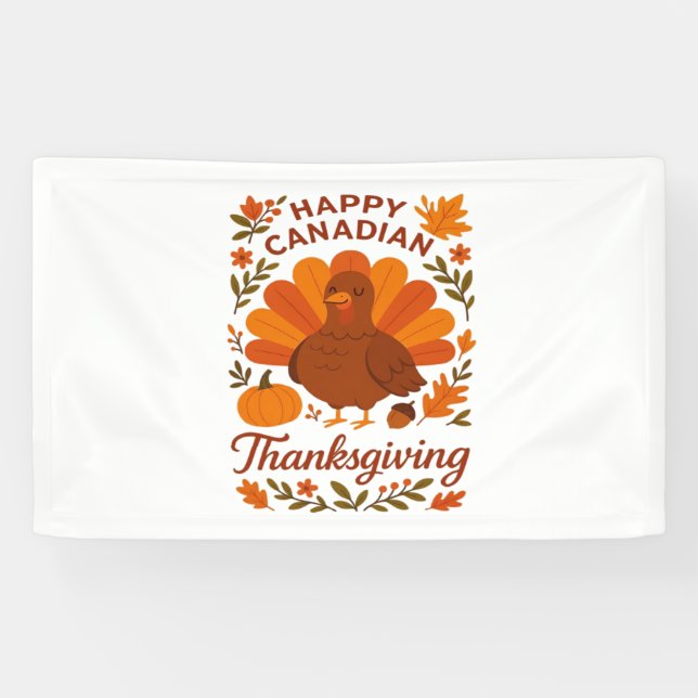 Canadian Thanksgiving Autumn Celebration Classic T Banner (Horizontal)