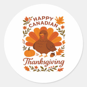Canadian Thanksgiving Autumn Celebration Classic T Classic Round Sticker