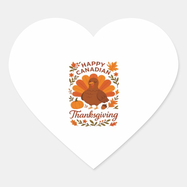 Canadian Thanksgiving Autumn Celebration Classic T Heart Sticker (Front)