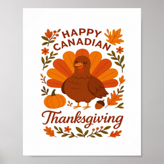 Canadian Thanksgiving Autumn Celebration Classic T Poster (Front)