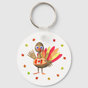 Canadian Thanksgiving Baby Turkey Key Ring