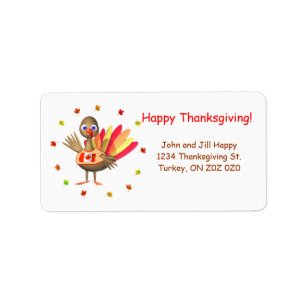 Canadian Thanksgiving Baby Turkey Label