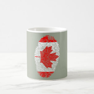 Canadian touch fingerprint flag coffee mug