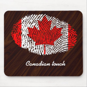 Canadian touch fingerprint flag mouse pad