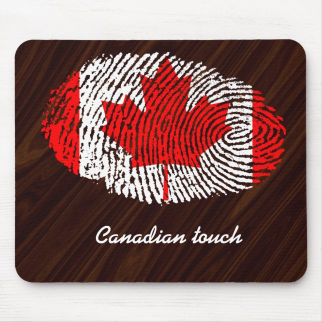 Canadian touch fingerprint flag mouse pad (Front)