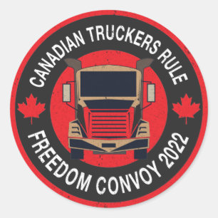 Canadian Truckers Rule -freedom convoy Canada 2022 Classic Round Sticker