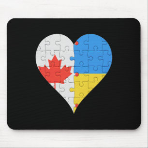 Canadian Ukrainian Flag Heart Canada Ukraine Mouse Pad