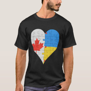 Canadian Ukrainian Flag Heart Canada Ukraine T-Shirt
