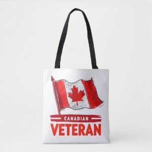 Canadian Veteran Digital Art Design Tote Bag