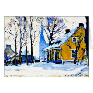 Canadian Village, Grey Day, Clarence Gagnon art