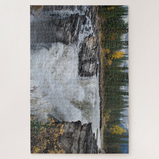 Canadian Waterfall, Athabasca Falls Jigsaw Puzzle (Vertical)