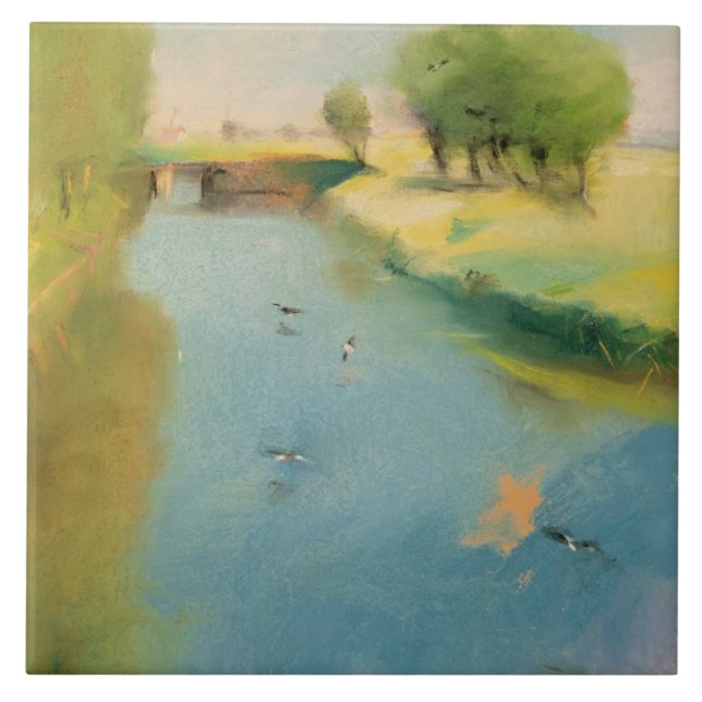 Canal, 1897 (pastel on canvas) ceramic tile (Front)