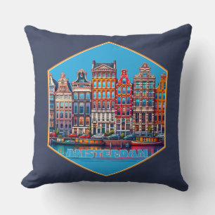 Canal Amsterdam Netherland Europe Cushion
