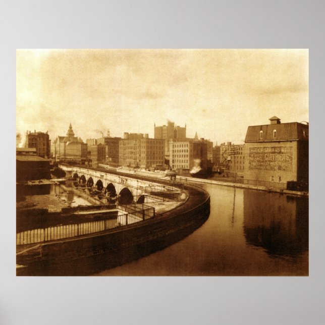 Canal Aqueduct Over Genesee River  1910 Poster (Front)
