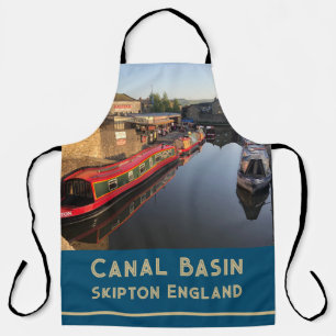 Canal Barges and Canal Basin, Skipton, Yorkshire Apron