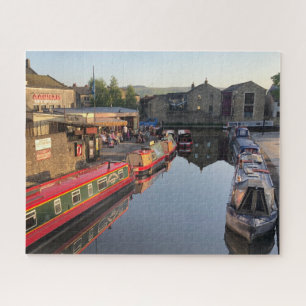 Canal Barges and Canal Basin, Skipton, Yorkshire Jigsaw Puzzle