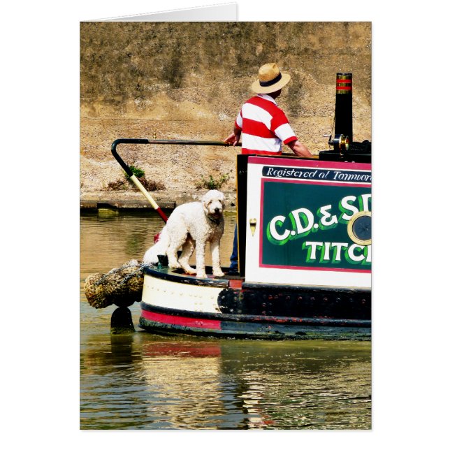 CANAL BOAT AND DOG CARD (Front)