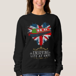 Canal Boat & Narrowboat Idea With Union Jack Flag Sweatshirt