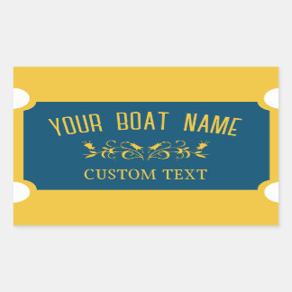 Canal Boat Traditional Custom Boat Name Sign  Rectangular Sticker
