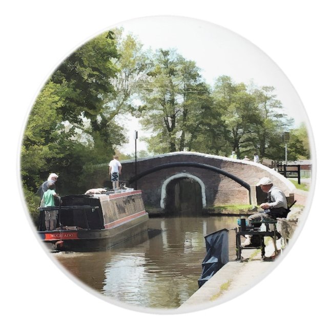 CANAL BOATS CERAMIC KNOB (Front)