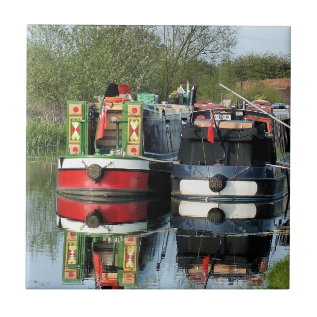 CANAL BOATS CERAMIC TILE (Front)