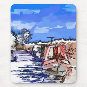 CANAL BOATS MOUSE PAD